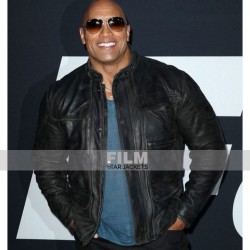 THE FATE OF THE FURIOUS DWAYNE JOHNSON PREMIERE LEATHER JACKET